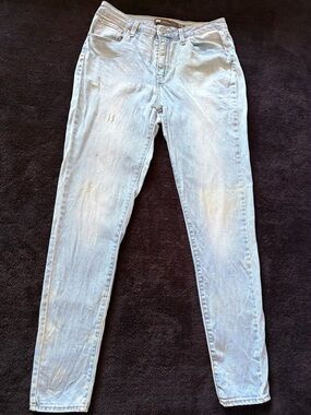 Levi's 721 High Rise Skinny light bleached indigo wash blue jeans womens 28W 28L